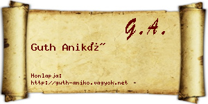 Guth Anikó névjegykártya